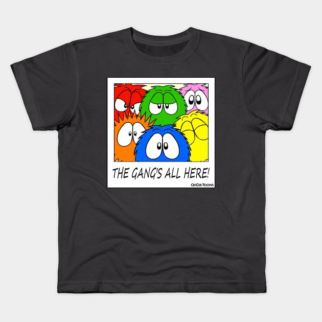 Fluffball Group Shot Kids T-Shirt by CeeGeeToons